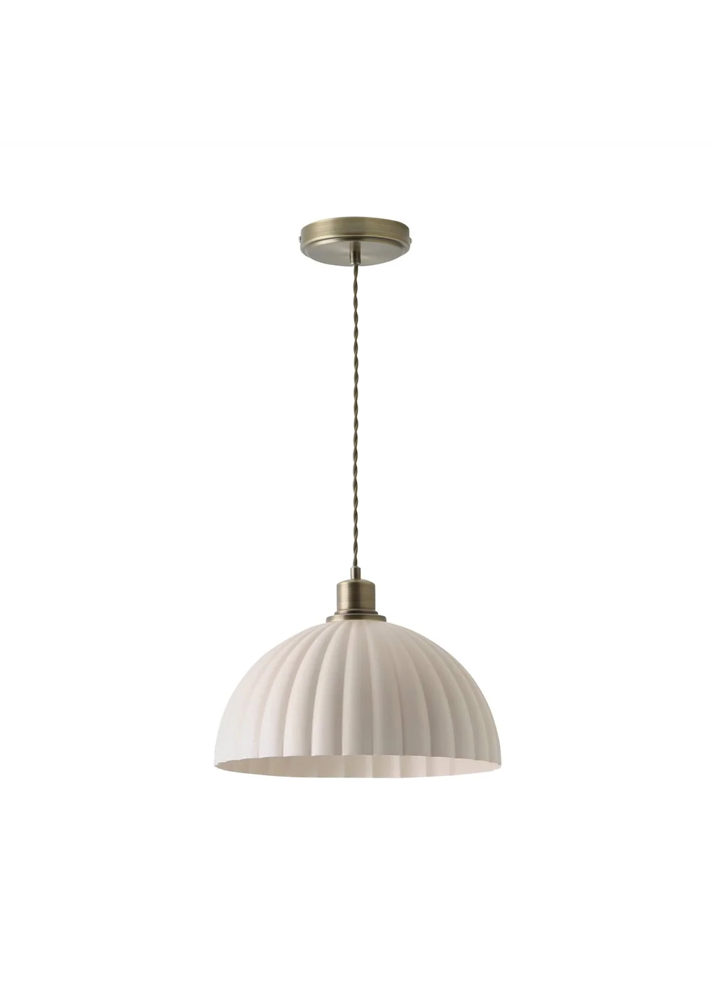 ValueLights Bourton Brushed Gold Ribbed Dome Ceiling Light - One Size Image 5
