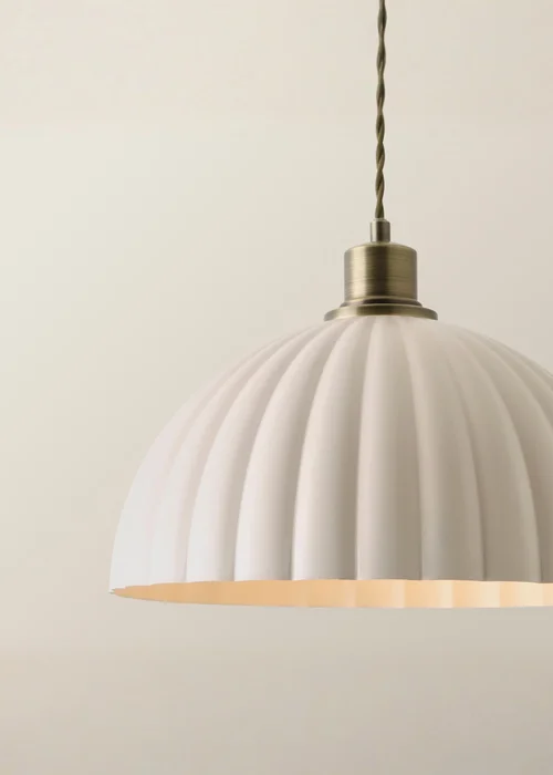 ValueLights Bourton Brushed Gold Ribbed Dome Ceiling Light - One Size Image 3