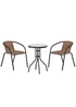 Outsunny Brown 3 Pieces Garden Furniture Set with 2 Stackable Chairs - One Size Image 2