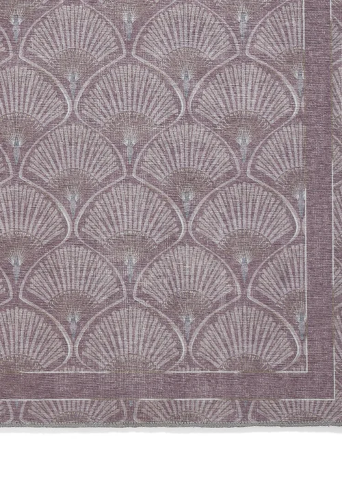 Catherine Lansfield Deco Peacock Lilac Washable Rug 76 x 150cm - 61 x 170 Image 3