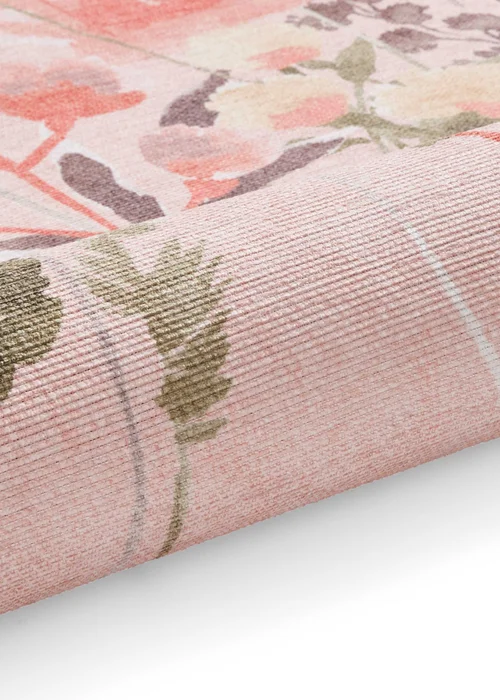 Catherine Lansfield Country Floral Pink Washable Rug 152 x 230cm - 76 x 230 Image 5