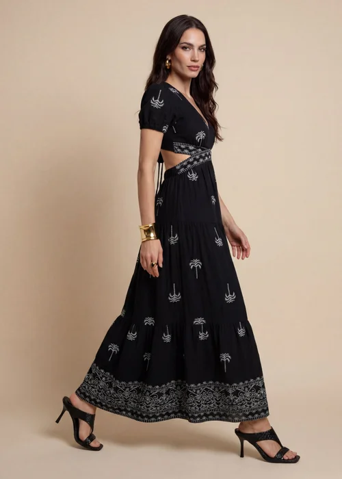 Urban Bliss Black Open Back Tiered Maxi Dress - 14 Image 1