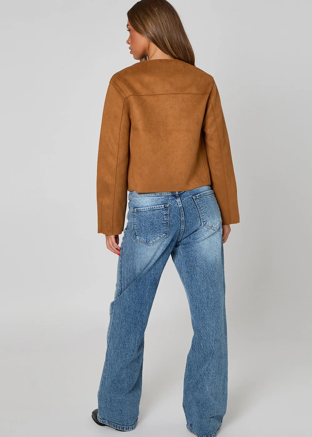 Urban Bliss Tan Faux Suede Cropped Jacket - 14 Image 5