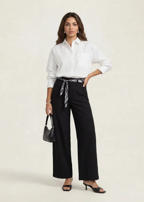 Urban Bliss Belted Barrel Leg Trouser Black - 12 Image 1