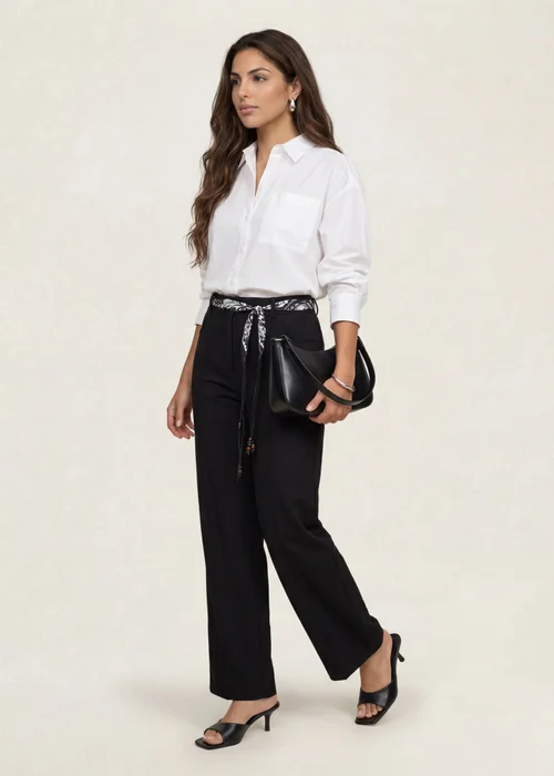 Urban Bliss Belted Barrel Leg Trouser Black - 12 Image 2