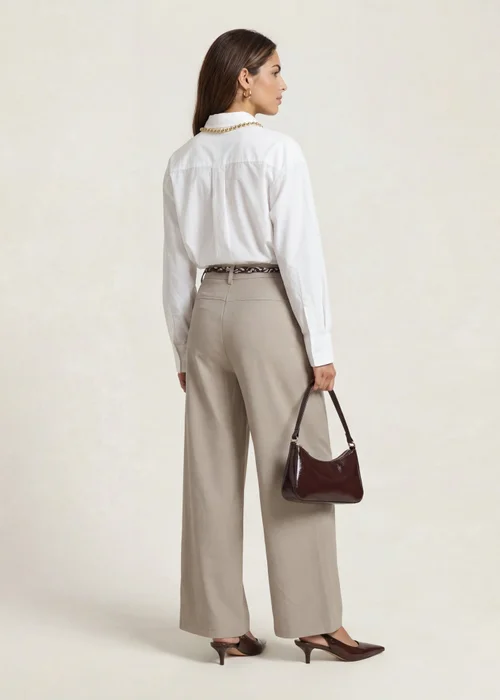 Urban Bliss Grey Belted Barrel Leg Trouser - 10 Image 3