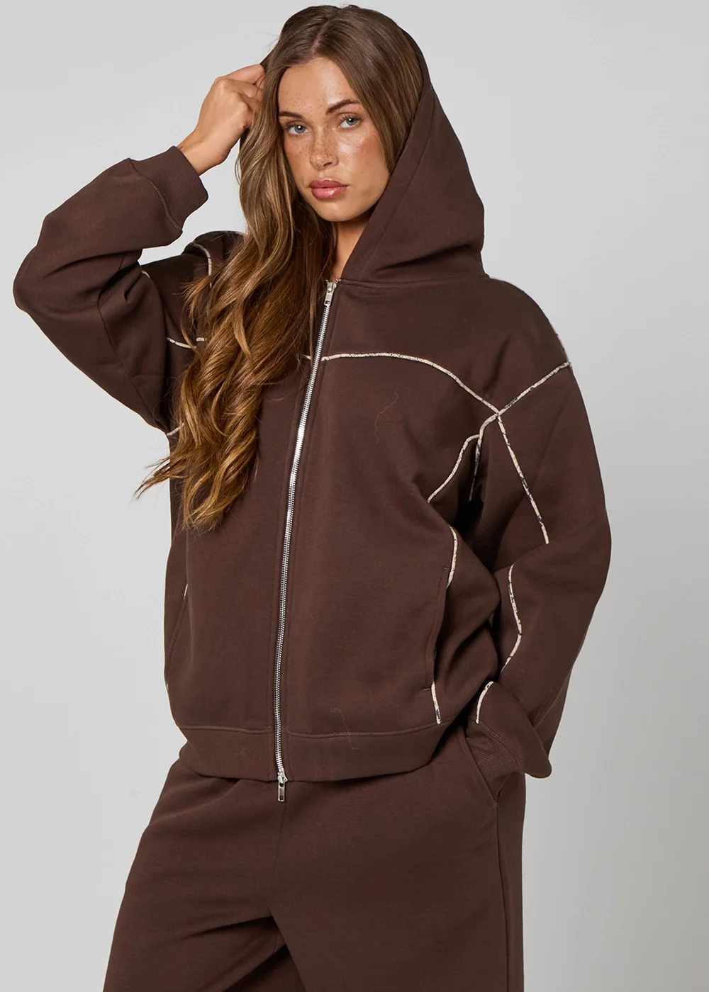 Urban Bliss Chocolate Snake Zip Hoodie - 8 Image 3