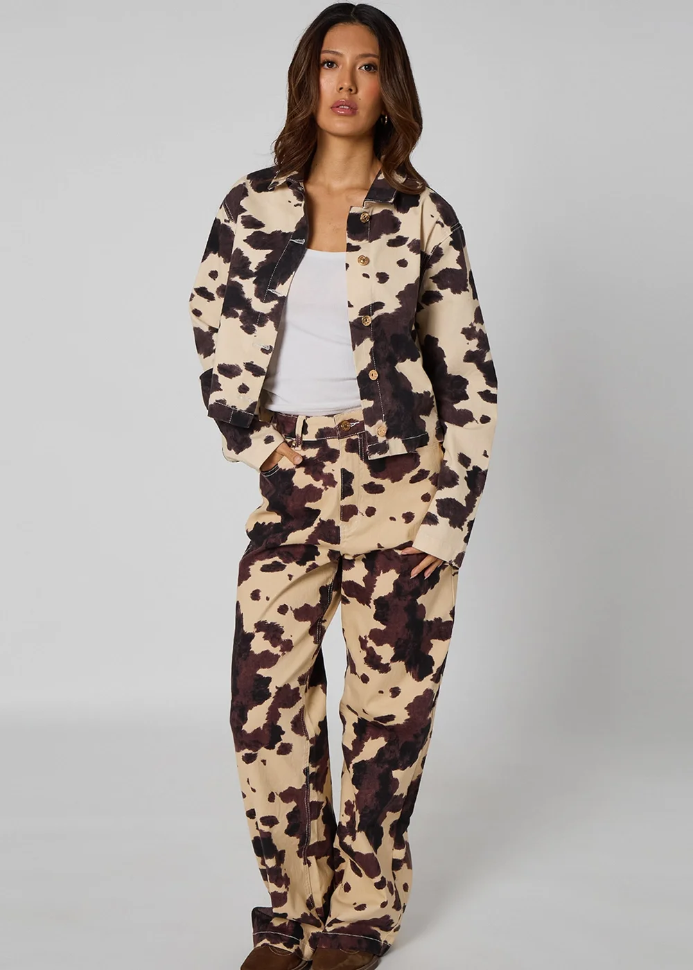 Urban Bliss Cream Cow Jacket - 8 Image 2