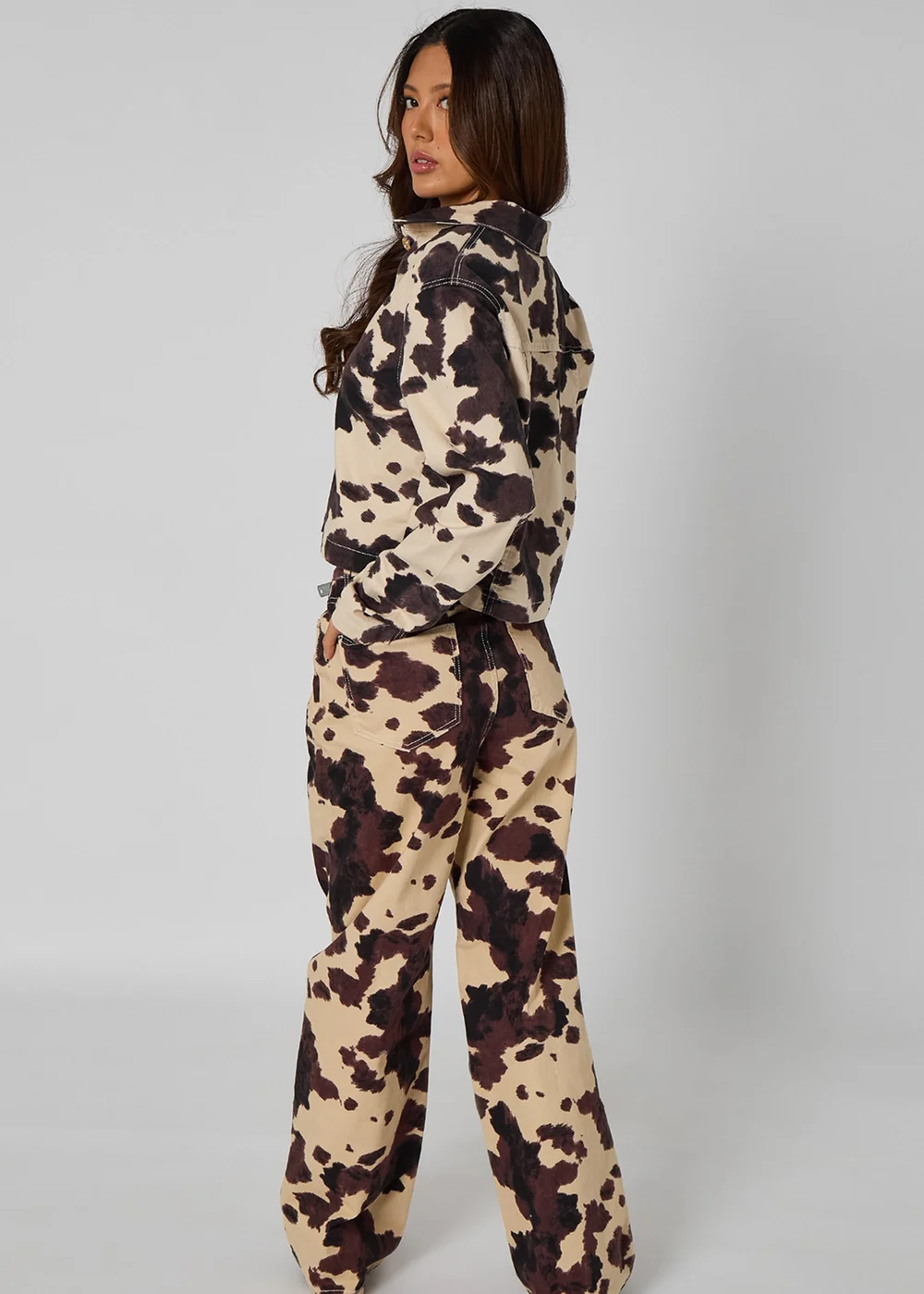 Urban Bliss Cream Cow Jacket - 8 Image 4