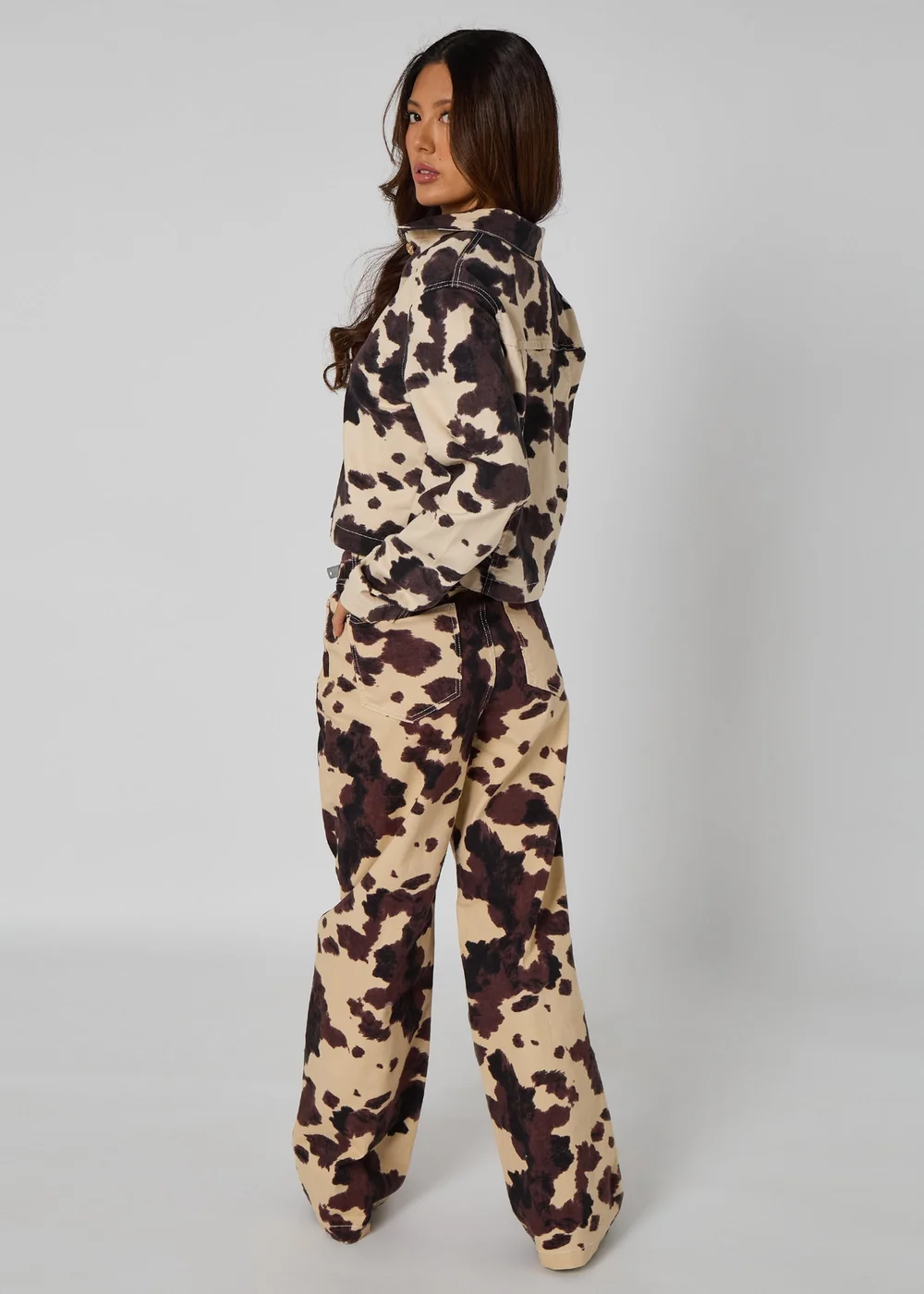 Urban Bliss Cream Cow Jacket - 8 Image 5