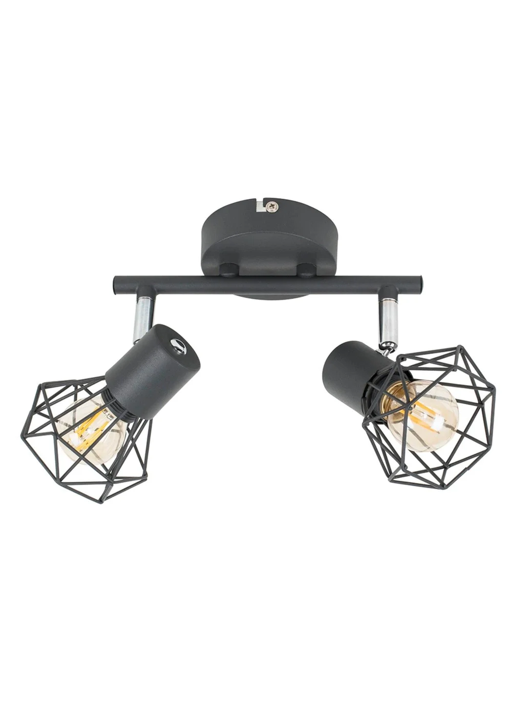 ValueLights Angus 2 Way Pewter Grey Geometric Spotlight - One Size Image 3