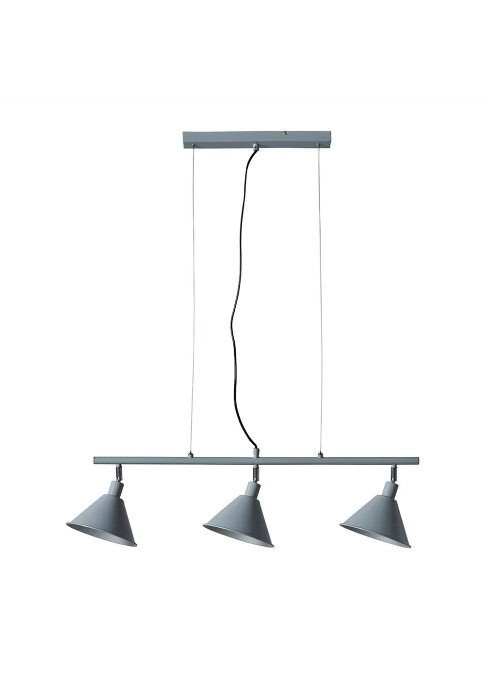 ValueLights Brisner Grey and Silver 3 Way Over Table Ceiling Pedant Light - One Size Image 4
