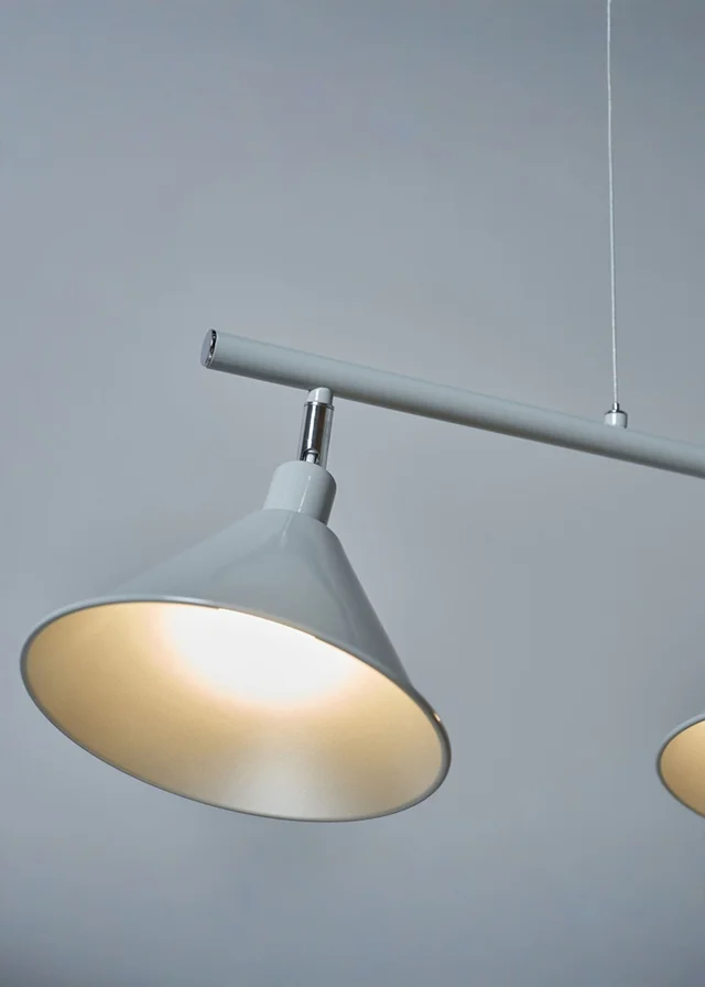 ValueLights Brisner Grey and Silver 3 Way Over Table Ceiling Pedant Light
