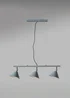 ValueLights Brisner Grey and Silver 3 Way Over Table Ceiling Pedant Light - One Size Image 1