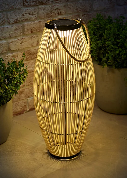 ValueLights Bamboo Solar Floor Lamp - One Size Image 1