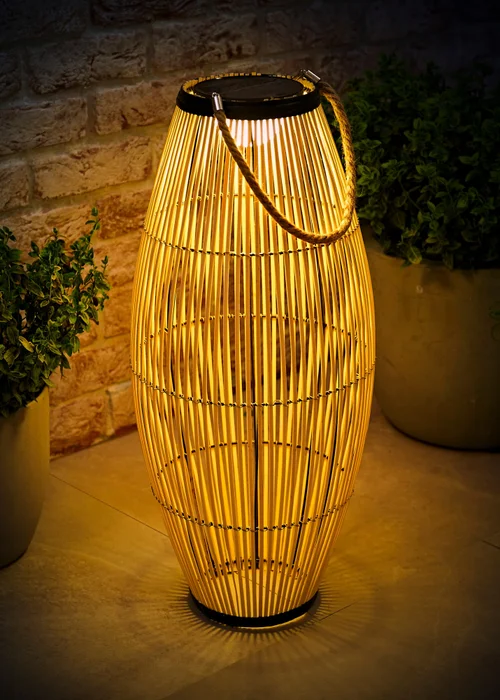 ValueLights Bamboo Solar Floor Lamp - One Size Image 2