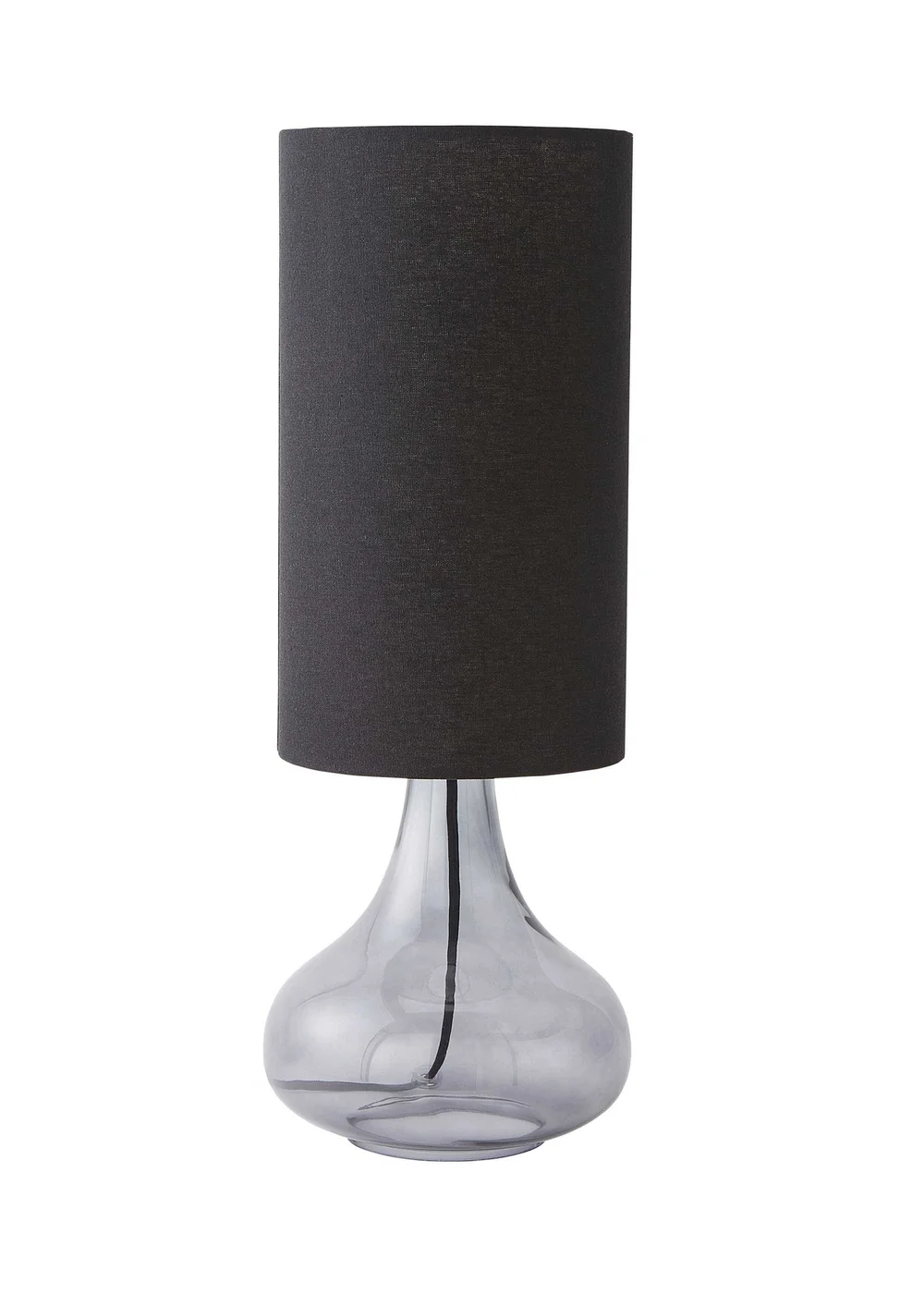 ValueLights Sylvie Smoke Squat Base Tall Shade Glass Table Lamp - One Size Image 5