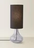 ValueLights Sylvie Smoke Squat Base Tall Shade Glass Table Lamp - One Size Image 3