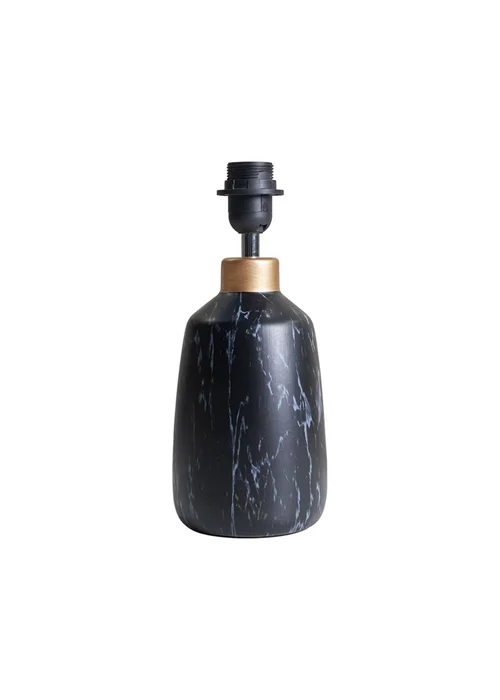 ValueLights Selma Black Marble Effect Table Lamp With Copper Cap Base Only - One Size Image 4