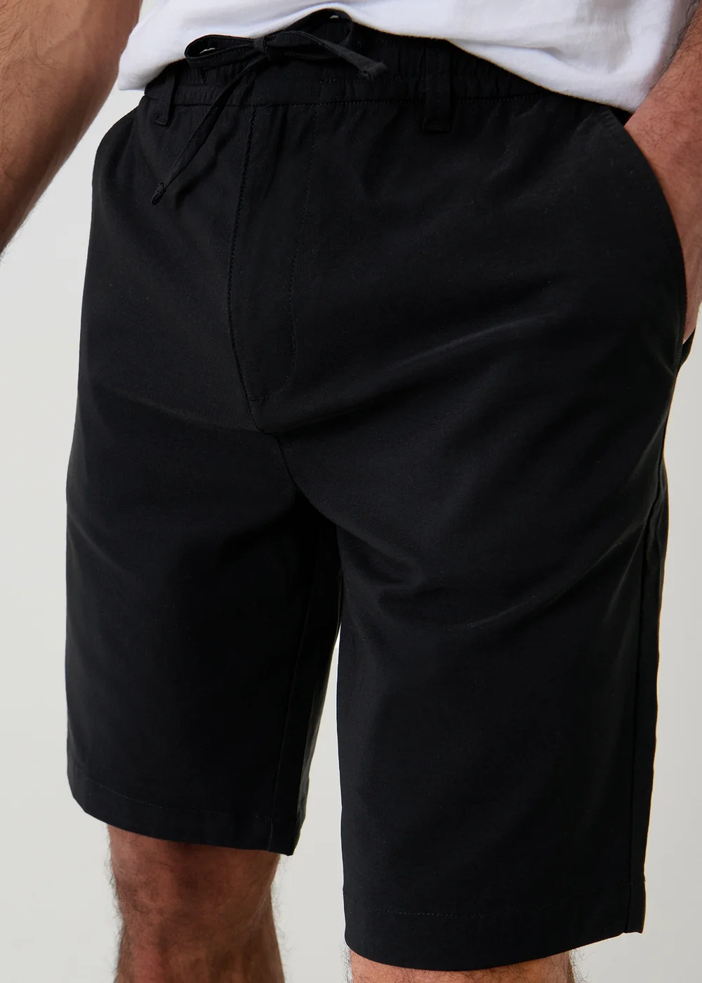 Threadbare Black Elasticated Waist Stretch Chino Shorts - 34 Image 4