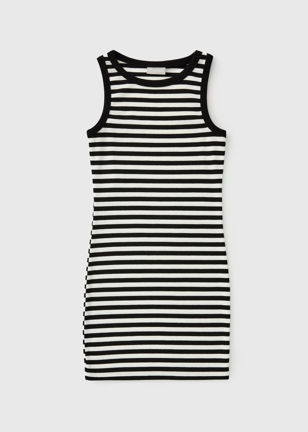 Girls Black Stripe Dress (7-15yrs) - 7 Yrs Image 1