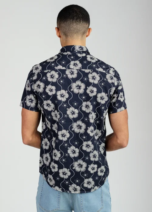 Tokyo Laundry Navy Cotton Poplin Button Up Shirt With Abstract Floral Print - XL Image 2