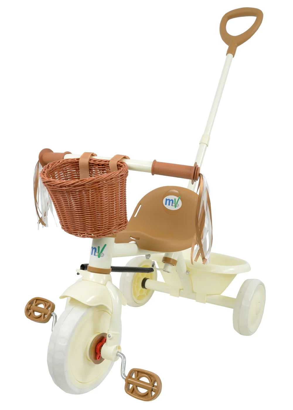 MoVe Multi Coloured Steer along Trike with Basket - One Size Image 1