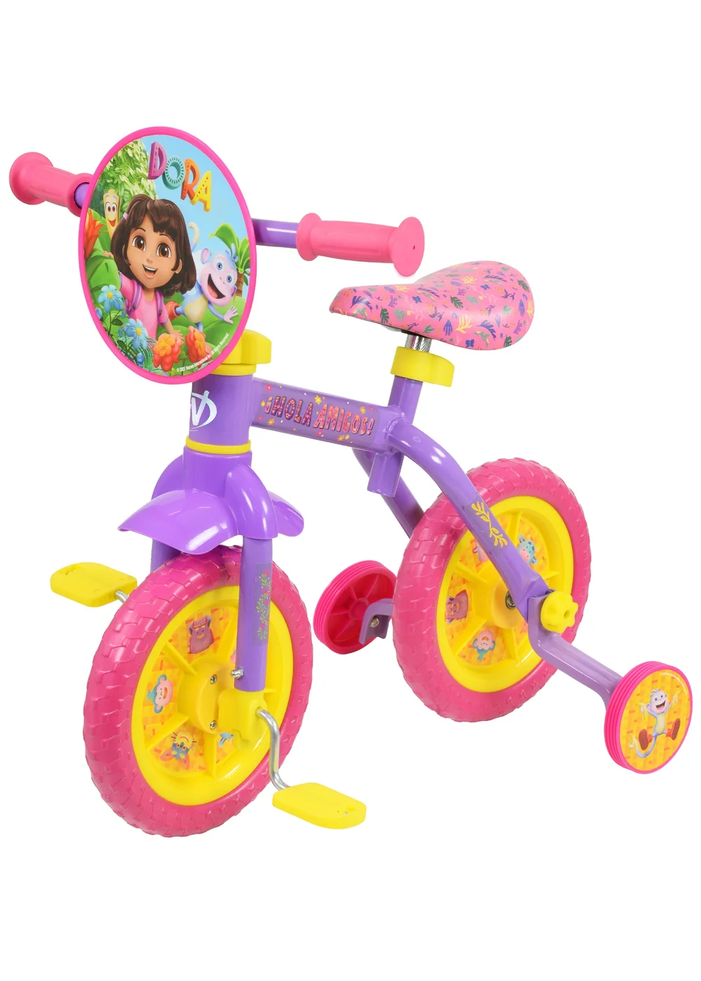 Dora Multi Coloured 2in1 10inch Training Bike - One Size Image 1