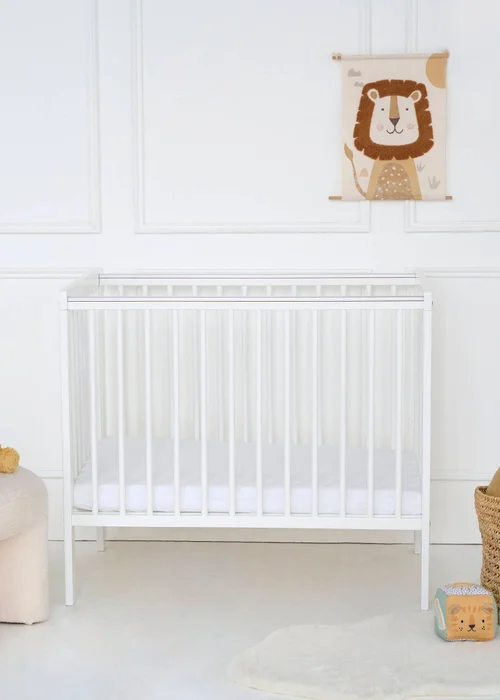East Coast White Space Saver Cot with Mattress - One Size Image 1