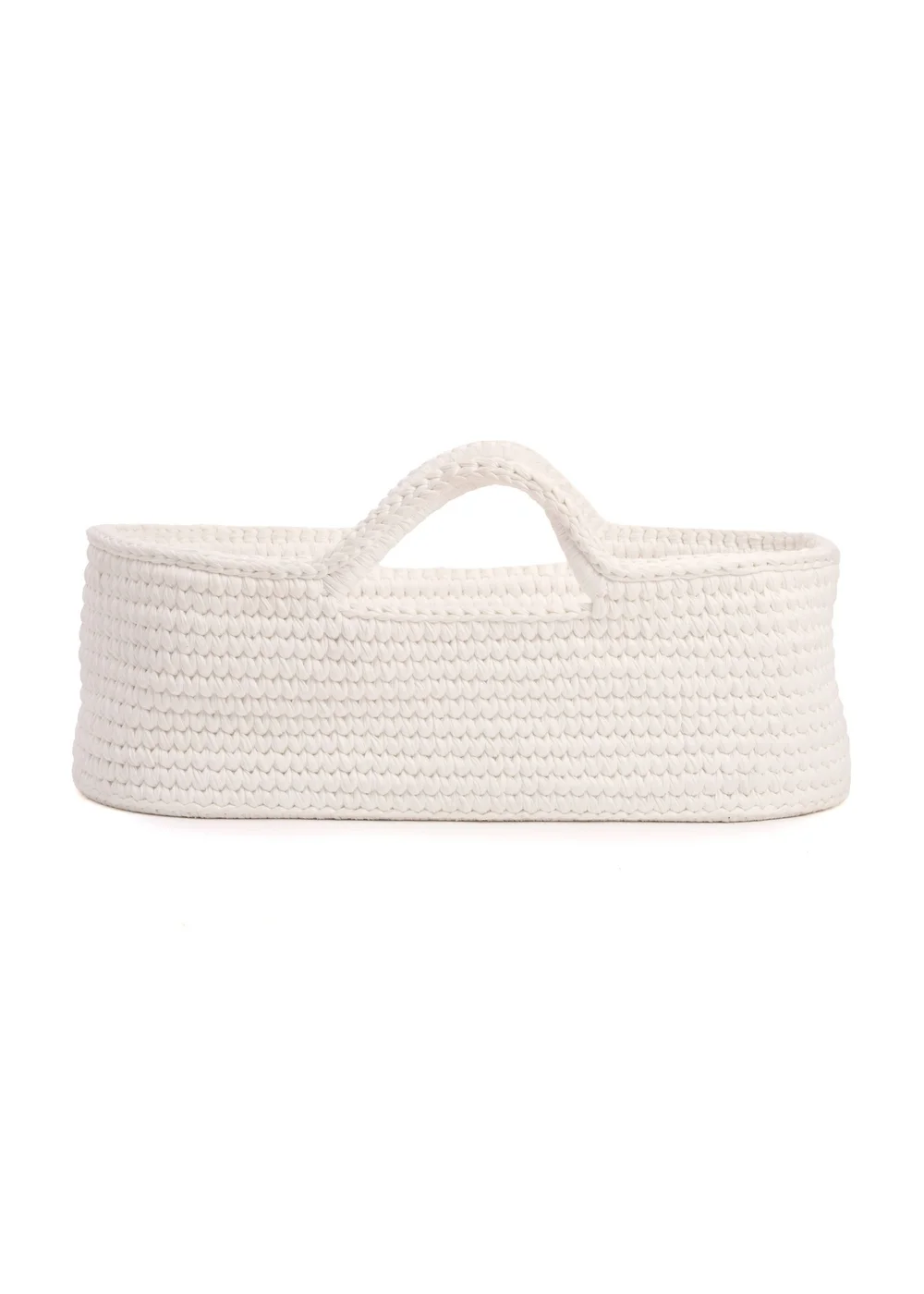 Clair de Lune Crochet Moses Basket with Natural Rocking Stand - One Size Image 4