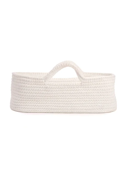 Clair de Lune Crochet Moses Basket with Natural Rocking Stand - One Size Image 4
