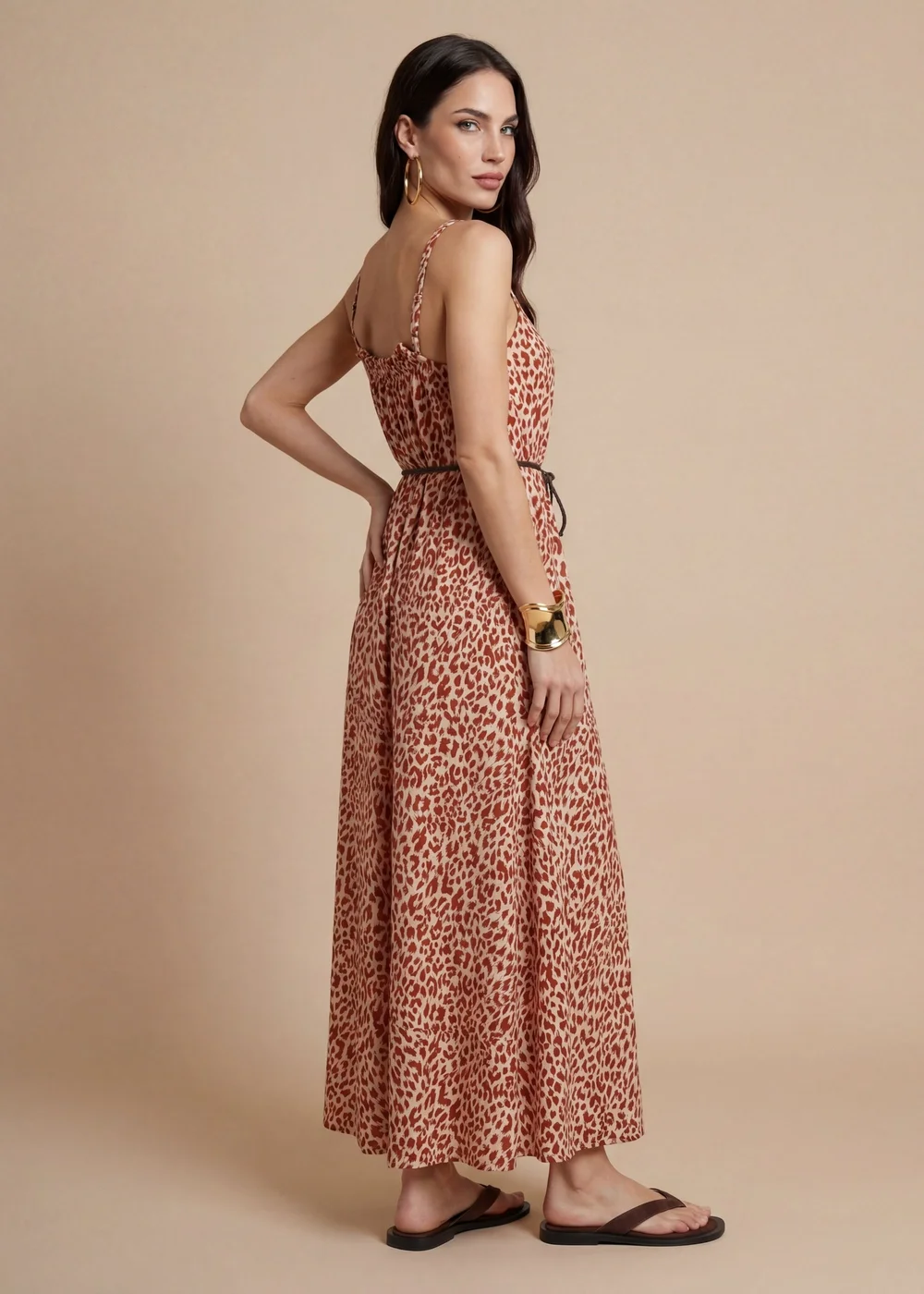 Urban Bliss Animal Metallic Maxi Dress Rust Pattern - 8 Image 2