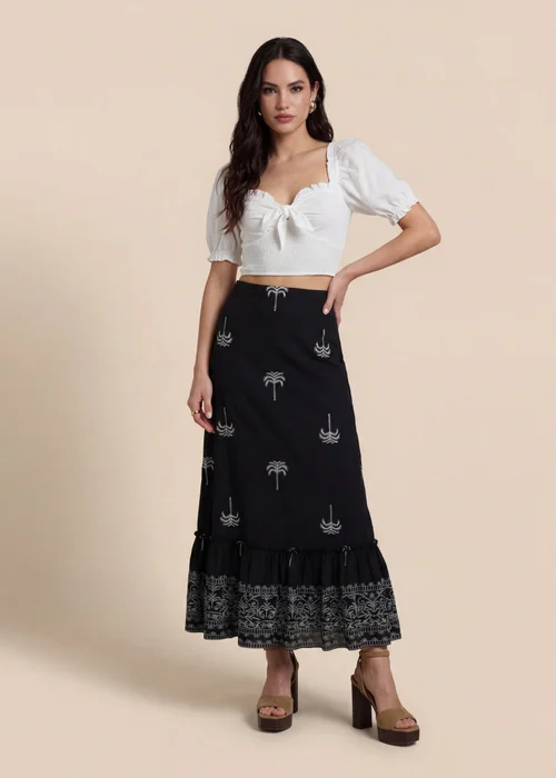 Urban Bliss Tirered Maxi Skirt Black Pattern - 14 Image 2