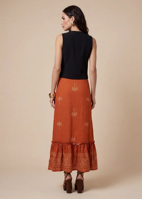 Urban Bliss Rust Tiered Maxi Skirt - 8 Image 2
