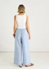 Gini London Blue Stripe Linen Mix Stripe Trousers - 10 Image 3