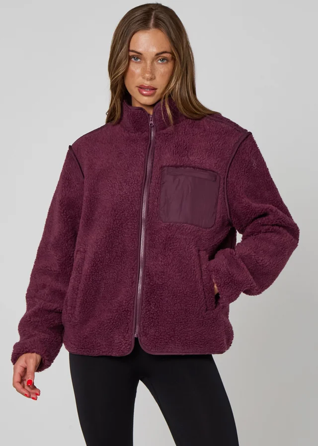 Urban Bliss Burgundy Fleece Jacket
