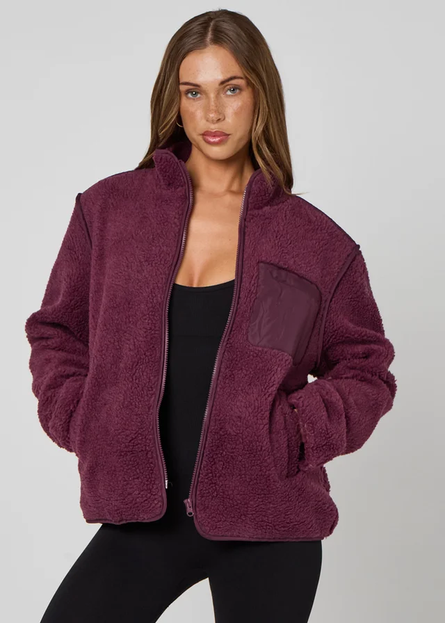 Urban Bliss Burgundy Fleece Jacket