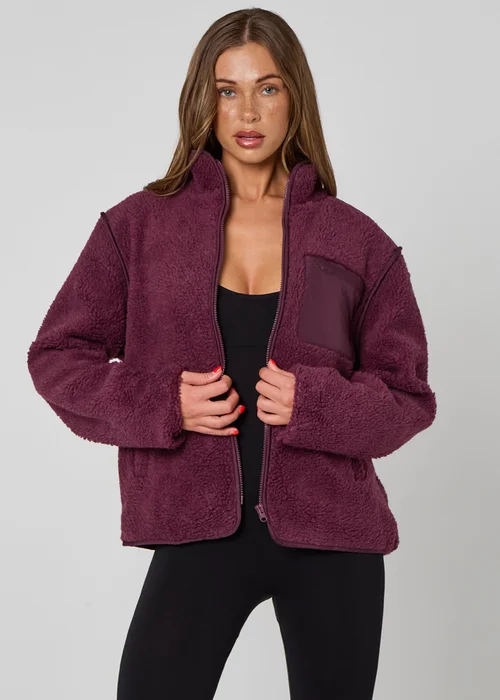Urban Bliss Fleece Jacket Burgandy - 16 Image 4