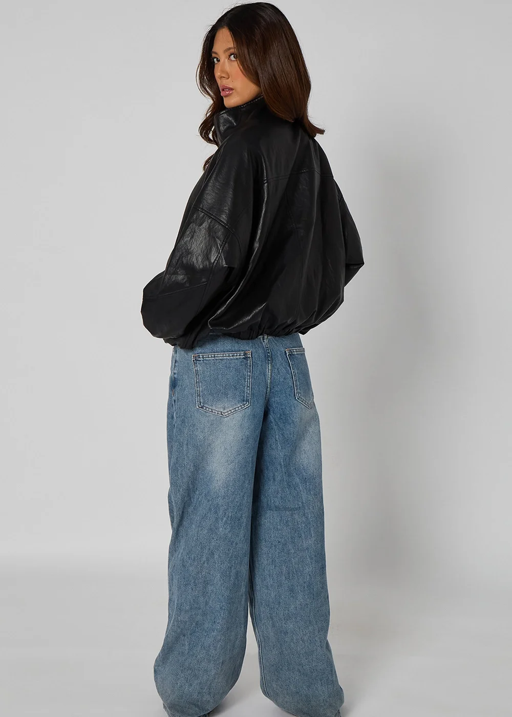 Urban Bliss Pu Oversized Jacket Black - 10 Image 5