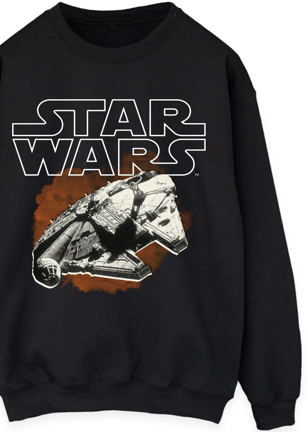 Spiral Galaxy Star Wars Millenium Falcon Black Graphic Sweatshirt - 5XL Image 2