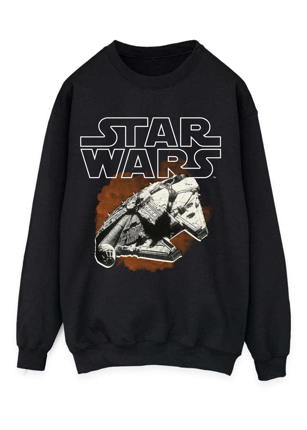 Spiral Galaxy Star Wars Millenium Falcon Black Graphic Sweatshirt - 5XL Image 1