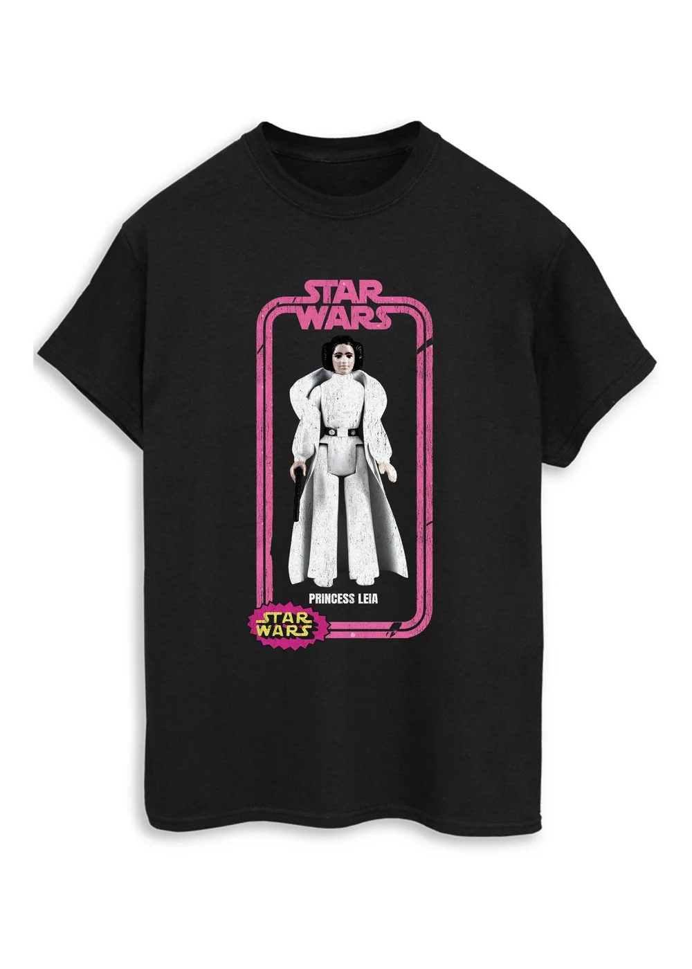 Spiral Galaxy Star Wars Princess Leia Black Graphic Boyfriend Fit T-Shirt - XL Image 1