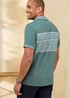 Cotton Traders Washed Jade Short Sleeve Stripe Jersey Polo Shirt - M Image 3