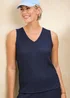 Cotton Traders Midnight Blue Textured Jersey Vest - 18 Image 2