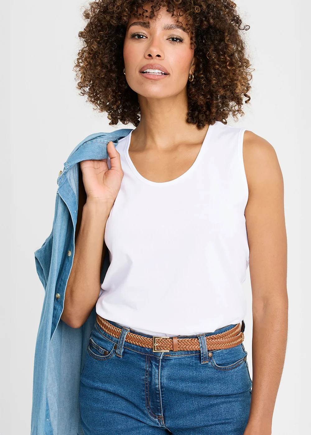Cotton Traders White Vest Top - 4XL Image 1