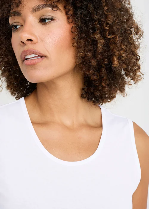 Cotton Traders White Vest Top - 4XL Image 2