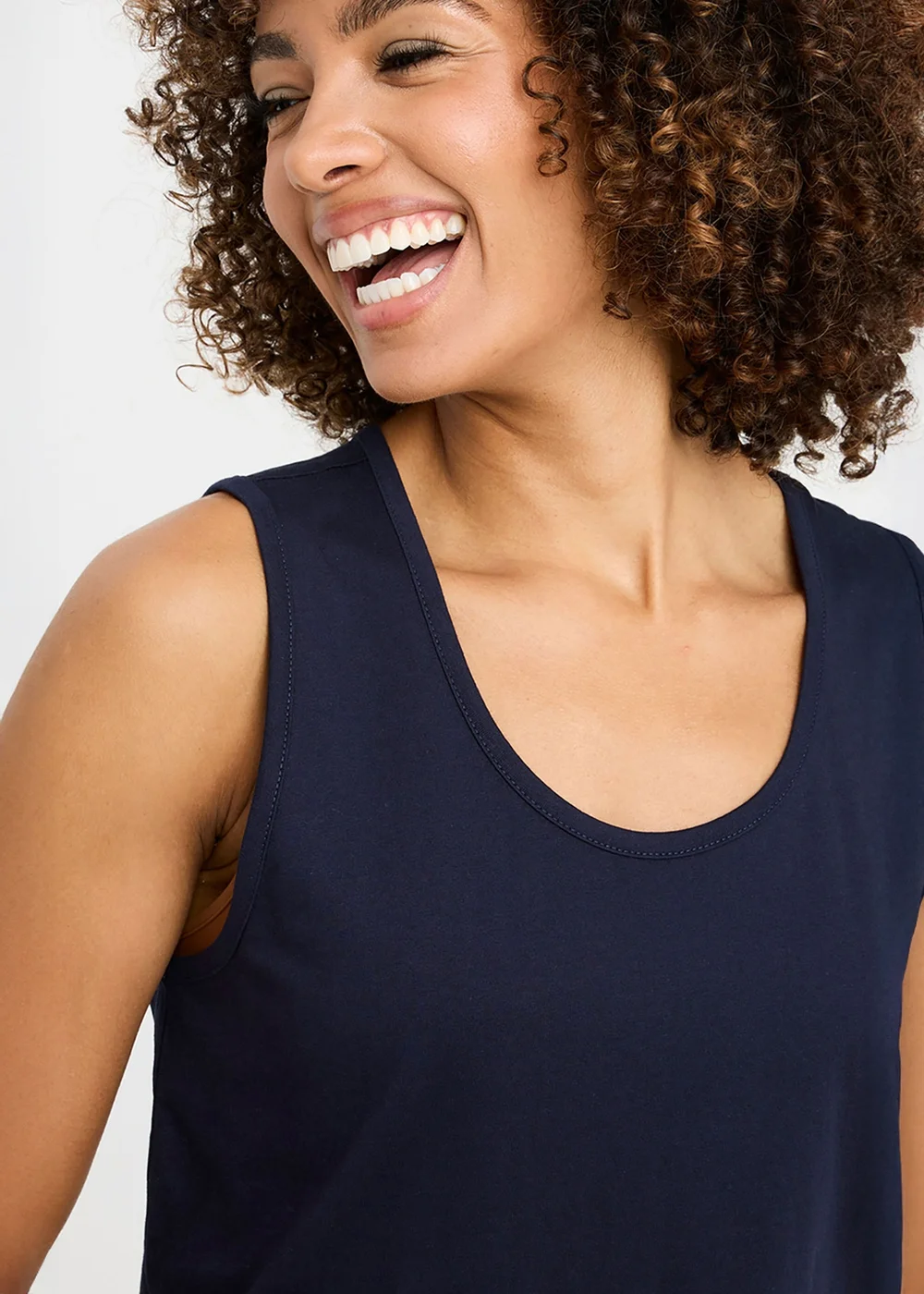 Cotton Traders Navy Vest Top - 4XL Image 2