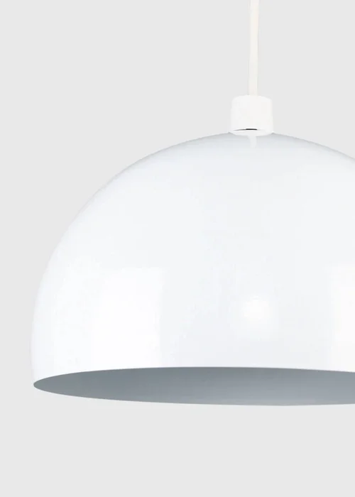ValueLights Curva White Pendant With Grey Interior - One Size Image 2