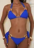 Moda Minx Iconic Isle Azure Blue Atka Tie Side Full Brief Bikini Bottom - XS Image 1