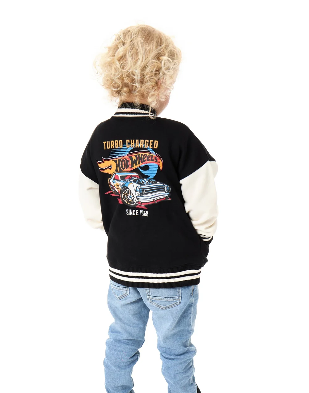 Vanilla Underground Hot Wheels Boys Black Turbo Charged Varsity Jacket (3-12 Years) - 3-4 Yrs Image 2